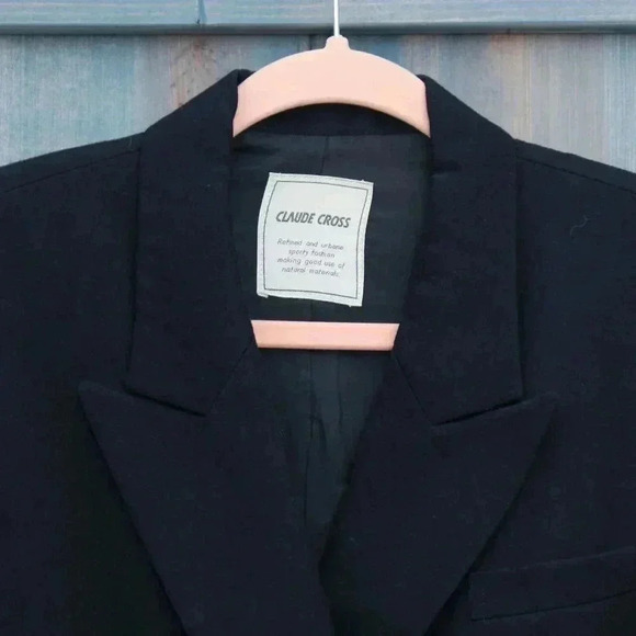 Claude Cross Blazer Navy Double Breasted Japanese Brand Size 9AR Medium - Picture 2 of 6